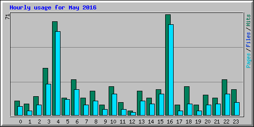 Hourly usage for May 2016