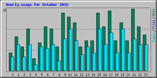 Hourly usage for October 2016