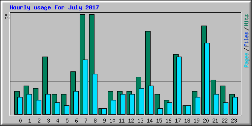 Hourly usage for July 2017