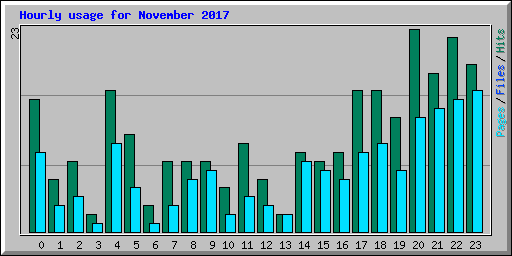 Hourly usage for November 2017