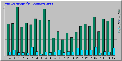Hourly usage for January 2018